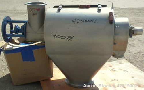 Used Kason Centri-Sifter, 304 Stainless Steel. Approximate 10" diameter x 22" long rotor with (4) helical blades with brushes, missing screen housing. Approximate 6" diameter screw feed. Driven by a ...