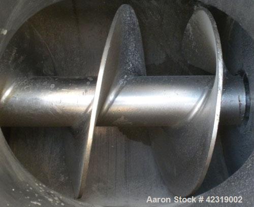 Used Kason Centri-Sifter, 304 Stainless Steel. Approximate 10" diameter x 22" long rotor with (4) helical blades with brushes, missing screen housing. Approximate 6" diameter screw feed. Driven by a ...