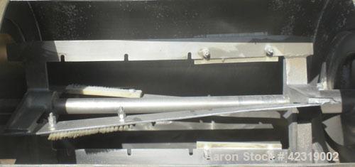 Used Kason Centri-Sifter, 304 Stainless Steel. Approximate 10" diameter x 22" long rotor with (4) helical blades with brushes, missing screen housing. Approximate 6" diameter screw feed. Driven by a ...
