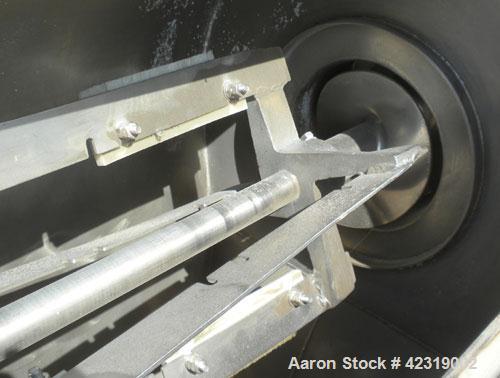Used Kason Centri-Sifter, 304 Stainless Steel. Approximate 10" diameter x 22" long rotor with (4) helical blades with brushes, missing screen housing. Approximate 6" diameter screw feed. Driven by a ...