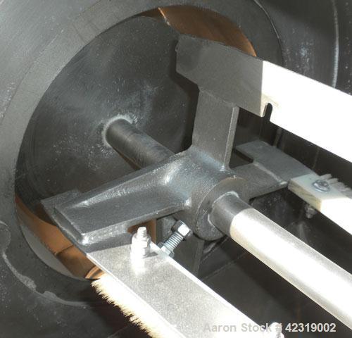 Used Kason Centri-Sifter, 304 Stainless Steel. Approximate 10" diameter x 22" long rotor with (4) helical blades with brushes, missing screen housing. Approximate 6" diameter screw feed. Driven by a ...
