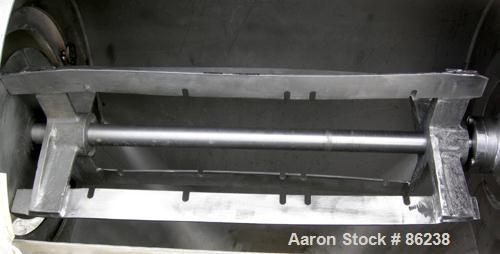 Used Kason Centri-Sifter, 304 Stainless Steel. Approximate 12" diameter x 24" long screen section, (4) helical blades. Approxiamte 6" diameter x 8" long screw feed, driven by a 1.5 HP, 180 Volt DC mo...