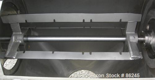 Used Kason Centri-Sifter, 316 Stainless Steel. Approximate 12" diameter x 24" long screen section, (4) helical blades. Approximate 6" diameter x 8" long screw feed, driven by a 1.5 HP, 180 Volt DC mo...
