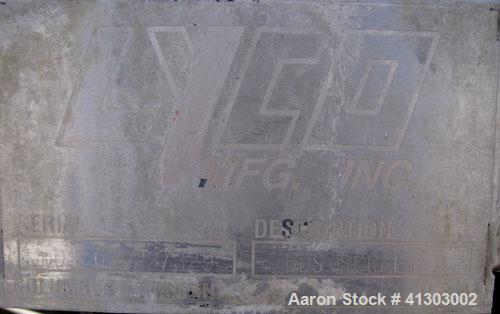 Used Lyco Double Drum Screener, Model DDS, 304 Stainless Steel. Approximate 24" diameter x 60" long inner section. Screen measures .02" outer gap, 0.80 inner gap. Driven by a 2 HP, 3/60/208-230/460 V...