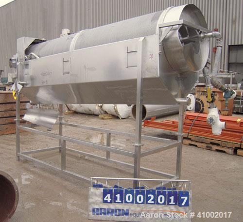 Used A.K. Robins & Company Inclined  Rotary Cooler, Model IRC72, 304 stainless steel. Inclined horizontal perforated drum 30" diameter x 120" long, driven by a 3/4 hp, 3/60/208-230/460 volt, 1750 rpm...