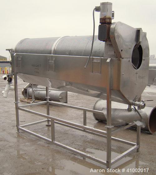Used A.K. Robins & Company Inclined  Rotary Cooler, Model IRC72, 304 stainless steel. Inclined horizontal perforated drum 30" diameter x 120" long, driven by a 3/4 hp, 3/60/208-230/460 volt, 1750 rpm...