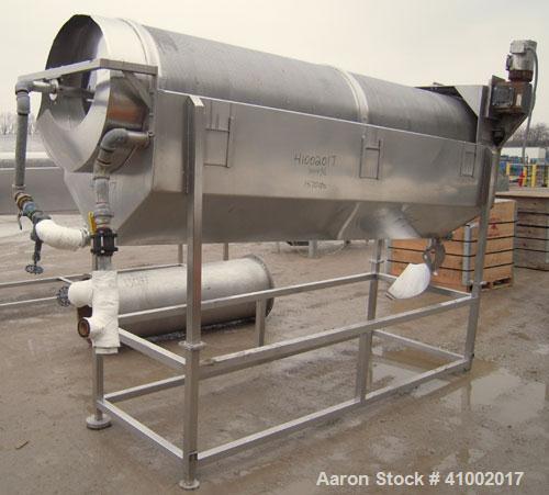 Used A.K. Robins & Company Inclined  Rotary Cooler, Model IRC72, 304 stainless steel. Inclined horizontal perforated drum 30" diameter x 120" long, driven by a 3/4 hp, 3/60/208-230/460 volt, 1750 rpm...