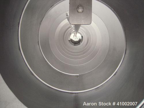 Used A.K. Robins & Company Rotary Underwater Reel Cooler, Model URC72, 304 stainless seel. Horizontal perforated drum 30" diameter x 120" long, driven by an approximately 3/4 hp gearmotor, ratio 50 t...
