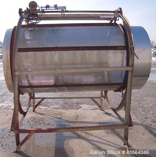 Used Vegetable Tumble Dryer, 304 stainless steel, inclined.  4 foot diameter x 6 foot long screening section with 2 foot flight spacing, each 2 inches high.  Screen portion appears sound.  Driven by ...