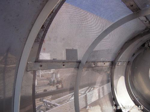 Used Vegetable Tumble Dryer, 304 stainless steel, inclined.  4 foot diameter x 6 foot long screening section with 2 foot flight spacing, each 2 inches high.  Screen portion appears sound.  Driven by ...