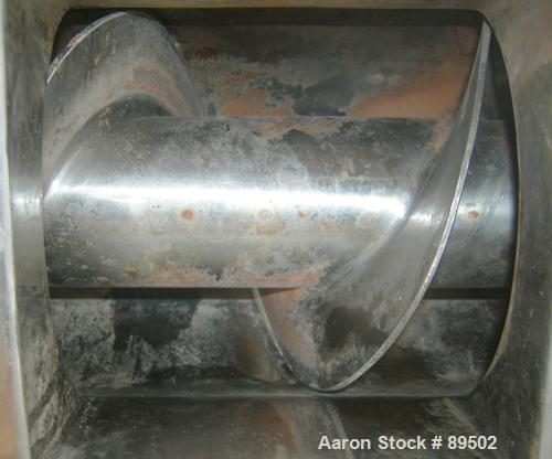 Used Rotary Sifter, 321 Stainless Steel. Approximate 8" diameter x 20" long chamber, helical blade rotor. Driven by a 2 hp, 3/60/208-230/460 volt, 1140 rpm motor. Side access door, 6" x 6" top feed w...