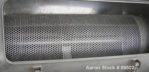 Used Rotary Sifter, 321 Stainless Steel. Approximate 8" diameter x 20" long chamber, helical blade rotor. Driven by a 2 hp, 3/60/208-230/460 volt, 1140 rpm motor. Side access door, 6" x 6" top feed w...