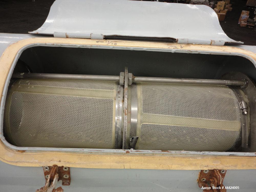 Used Prater Industries Rota-Sieve, Model 150 RS.  Carbon steel housing, screw feed, driven by a 3 hp, 3/60/208-230/460 volt, 1725 rpm motor.  6" Top feed, end overs outlet, bottom fines outlet. Mount...