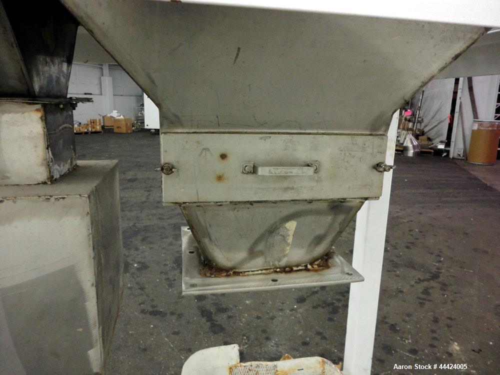 Used Prater Industries Rota-Sieve, Model 150 RS.  Carbon steel housing, screw feed, driven by a 3 hp, 3/60/208-230/460 volt, 1725 rpm motor.  6" Top feed, end overs outlet, bottom fines outlet. Mount...