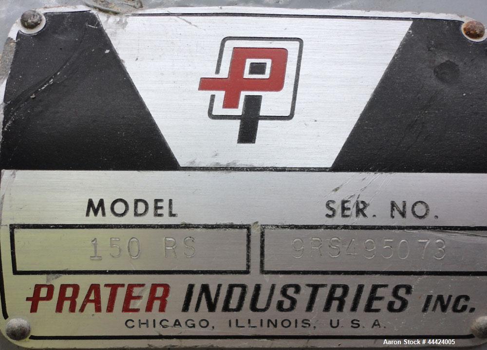 Used Prater Industries Rota-Sieve, Model 150 RS.  Carbon steel housing, screw feed, driven by a 3 hp, 3/60/208-230/460 volt, 1725 rpm motor.  6" Top feed, end overs outlet, bottom fines outlet. Mount...