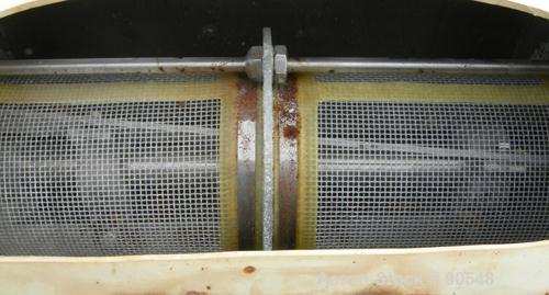 Used Prater Industries Rota-Sieve Centrifugal Sifter, Model 91BSS, 304 stainless steel. Approximate 3" diameter x 40" long feed screw. Driven by a 3 hp motor. 6" top feed, 10" bottom outlet. Mounted ...