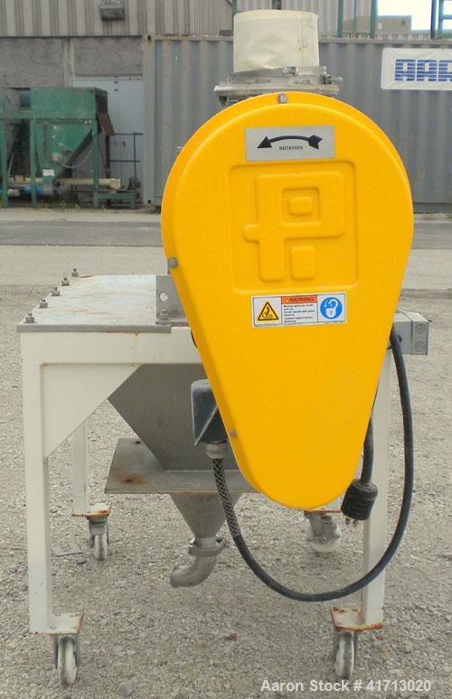 Used Prater Industries Rota-Sieve Centrifugal Sifter, Model RS-91C, 304 Stainless Steel. Approximate 8" diameter x 23" long plastic screen section, 410 square inch area, 725 rpm rotor speed. Approxim...