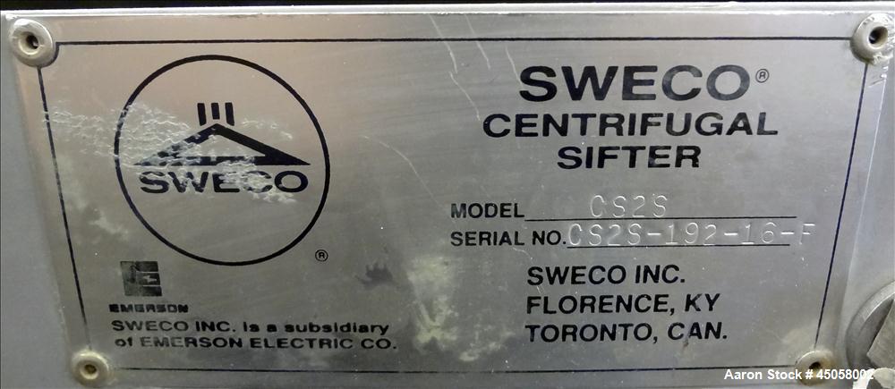 Used Stainless Steel Sweco Centrifugal Sifter