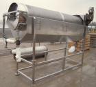 Used A.K. Robins & Company Inclined  Rotary Cooler, Model IRC72, 304 stainless steel. Inclined horizontal perforated drum 30