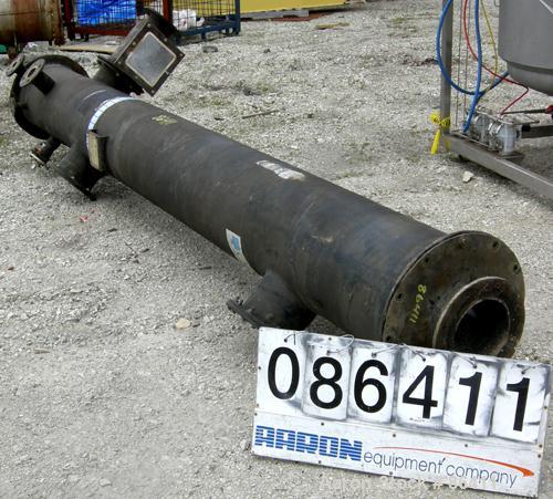 USED: Ceilcote fiberglass scrubber, model SPT 16-84. 500 acfm capacity. 16" Diameter x 157" long chamber, rated -6 W.C. to +12 W.C. at -20 deg F to 125 deg F. 8" Top outlet, 6" side inlet. Openings: ...