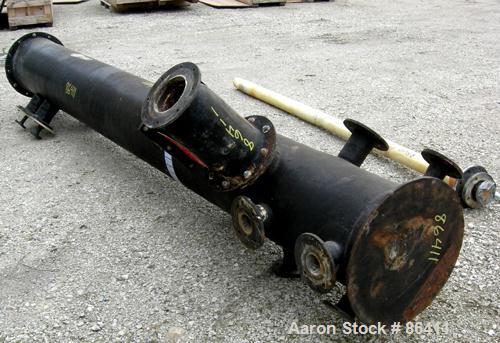 USED: Ceilcote fiberglass scrubber, model SPT 16-84. 500 acfm capacity. 16" Diameter x 157" long chamber, rated -6 W.C. to +12 W.C. at -20 deg F to 125 deg F. 8" Top outlet, 6" side inlet. Openings: ...