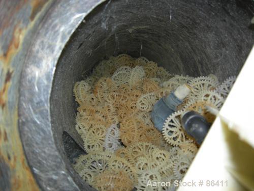 USED: Ceilcote fiberglass scrubber, model SPT 16-84. 500 acfm capacity. 16" Diameter x 157" long chamber, rated -6 W.C. to +12 W.C. at -20 deg F to 125 deg F. 8" Top outlet, 6" side inlet. Openings: ...