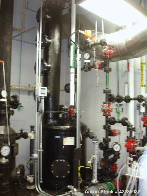 Used FRP Scrubber System. 36" diameter x 42" straight side bottom catch tank, 12" diameter x 8' high column section, 5 hp pump and Alfa Laval plate heat exchanger. Price includes 15% buyer's premium....