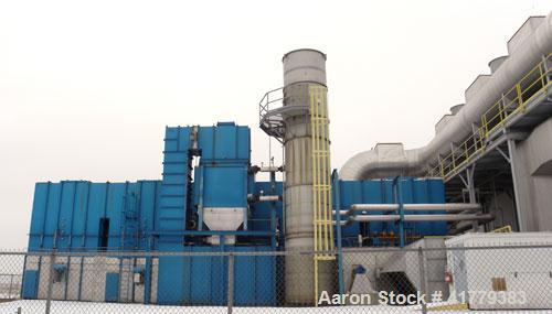 Used MEGTEC Regenerative Thermal Oxidizer with 75,000 SCFM flow volume. The MEGTEC regenerative thermal oxidizer (RTO) is equipped with 5 heat exchange towers; 10 pneumatic poppet valves; 5 purge val...