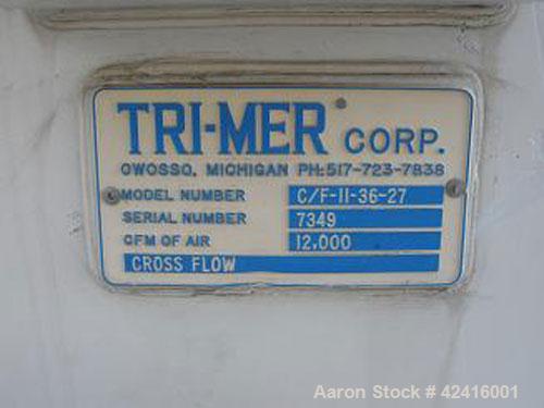 Used-Scrubber, rated for 12,000 cfm. Manufactured by Tri-Mer Corp, model C/F-11-36. Crossflow scrubber, polypropylene constr...