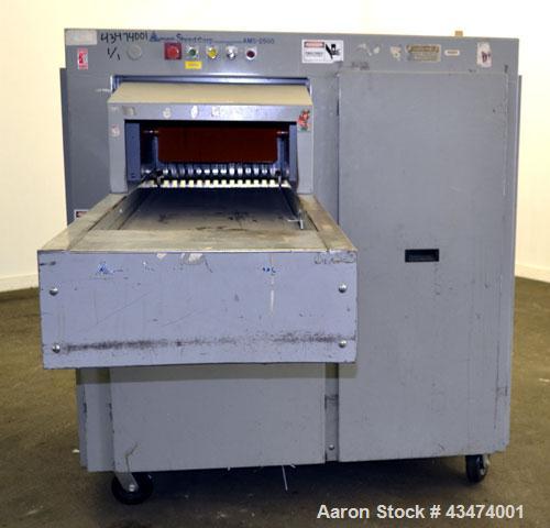 Used Ameri-Shred Series 3 Strip Cut Industrial Paper Shredder, Model AMS-2500, Carbon Steel. 20” Wide feed throat, (29) approximately 10” diameter x 3/4” thick cutters, over/under design, 20” wide x ...