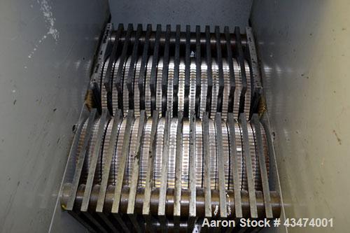 Used Ameri-Shred Series 3 Strip Cut Industrial Paper Shredder, Model AMS-2500, Carbon Steel. 20” Wide feed throat, (29) approximately 10” diameter x 3/4” thick cutters, over/under design, 20” wide x ...
