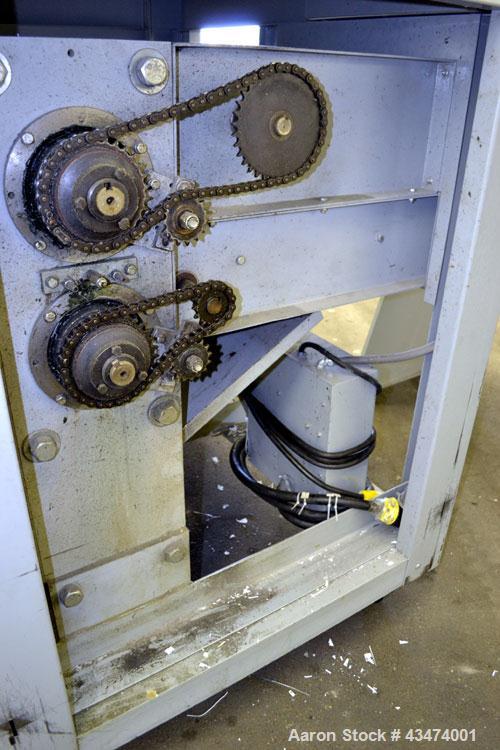 Used Ameri-Shred Series 3 Strip Cut Industrial Paper Shredder, Model AMS-2500, Carbon Steel. 20” Wide feed throat, (29) approximately 10” diameter x 3/4” thick cutters, over/under design, 20” wide x ...