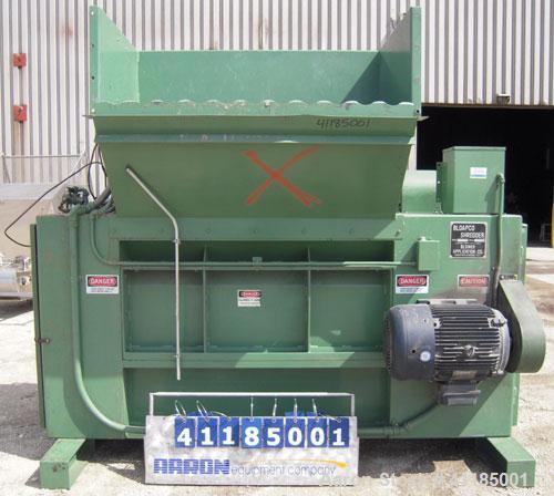 Used Bloapco (Blower Application Co) Shredder, model 3FCS-4058BVA, carbon steel. (4) Shaft unit, approximately 58" x 40" infeed with hopper. Driven by a 40 hp, 3/60/208-230/460 volt, 1770 rpm gearmot...