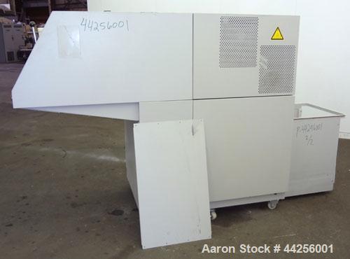 Used MBM DestroyIt Model 5009 Cross-Cut Shredder. 20" Feed opening. Partical size 11/32” x 1-1/2” to 3”, sheet capacity 600, shred speed 24 to 46 feet per minute with conveyor. Automatic reverse and ...