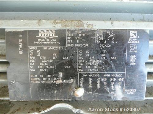 USED: 50 hp SSI shredder, model Q55-ED(40), ram feed. Previously used for medical waste shredding. Low hours.