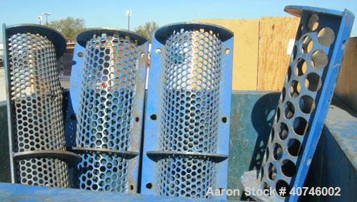 Used Vecoplan single shaft shredder, model VAZ 120/105C, carbon steel. Approximately 8" diameter x 42 1/4" wide rotor with bolt-on cutters. 42 3/16" x 48 7/8" feed opening with 43" tall bolt on hoppe...