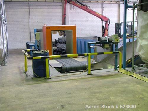 USED: Weima shredder, type WLK 20/2X55, complete line for resizing. (1) Super Jumbo, driven by 2 x 55 kW motors. Width of rotor 78.7" (2000mm), diameter of rotor 23.6" (600mm). (1) S & S tunnel metal...