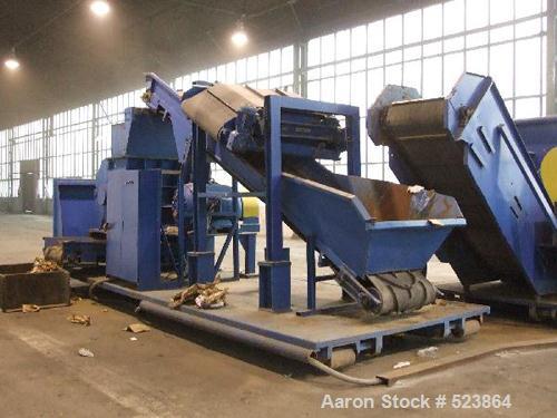 USED: Zeno mobile shredder line. (1) Zeno 2 roll shredder ZDV 3000 x2000; (1) Zeno shredder ZMNR 710 - 1400 - 500; (1) magnetic separator; (1) power generator Mercedes-Benz motor; includes conveyors....