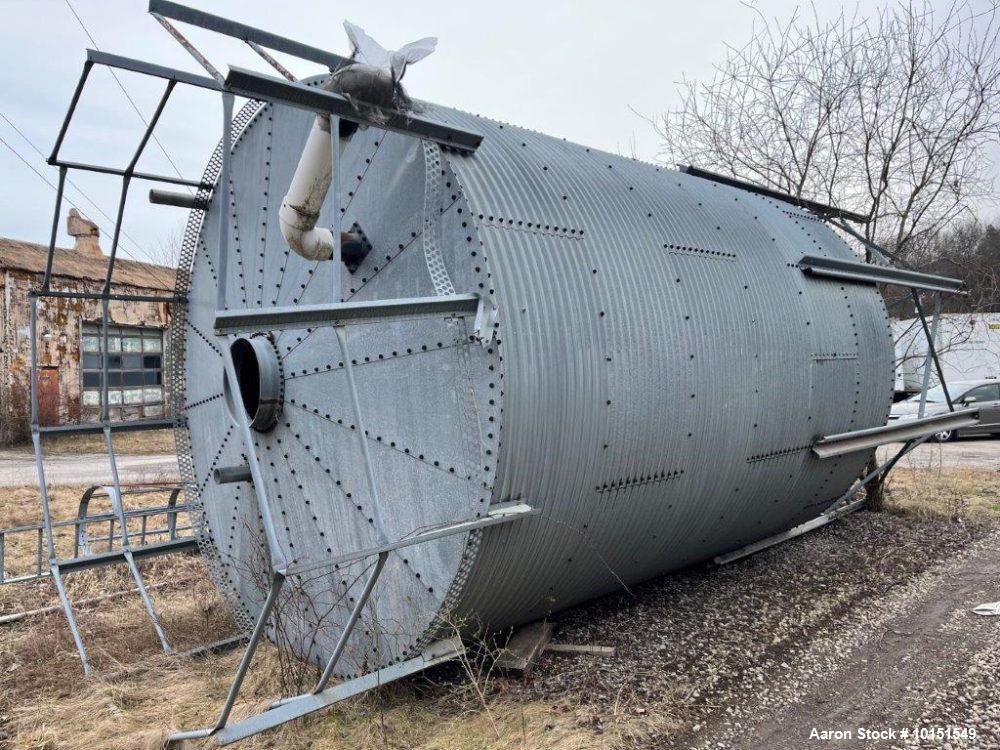 Used 12,000 Gallon Galvanized Steel Silo – Cone Bottom, Leg-Mounted, 12' Diameter