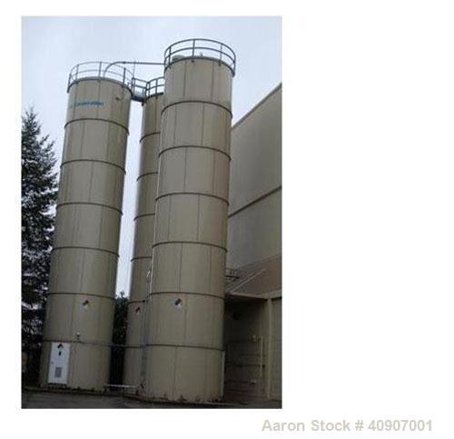 Used-Dry Storage Silo, Bolted Carbon Steel Storage Silo. 12'4" diameter x 56' high, 45 degree bottom cone. Tank is skirt sup...