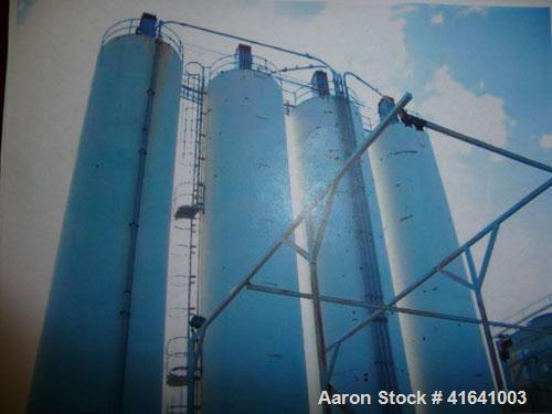 Used-Silo, carbon steel, blend silo. 8' diameter x 48' tall, capacity 1430 cubic feet. Maximum operating pressure 4.5 oz per...