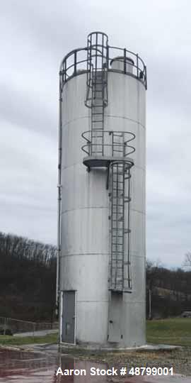 Used Peabody TecTank Silo. Aluminum welded construction. 11’ I.D. x 36’-1/4” overall height with a 12’ 7-1/2” cone. Skirt mounted, slight cone top. Year- 1992.