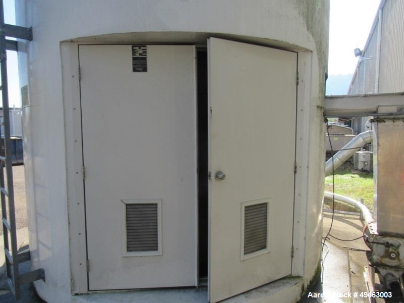 Used Columbian TecTank / Silo, 3,940. 12’ diameter x 55’ high. Carbon Steel. Skirt mounted. Available at extra cost: Pneumatic Conveying system, Pumps, Ladder). Last used for Granulated Sugar.