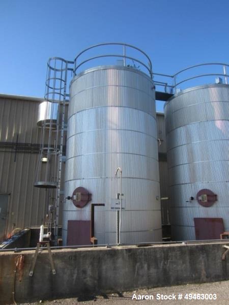 Used Columbian TecTank / Silo, 3,940. 12’ diameter x 55’ high. Carbon Steel. Skirt mounted. Available at extra cost: Pneumatic Conveying system, Pumps, Ladder). Last used for Granulated Sugar.