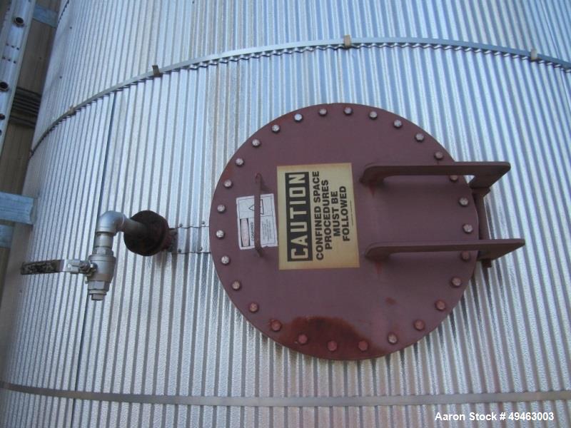 Used Columbian TecTank / Silo, 3,940. 12’ diameter x 55’ high. Carbon Steel. Skirt mounted. Available at extra cost: Pneumatic Conveying system, Pumps, Ladder). Last used for Granulated Sugar.