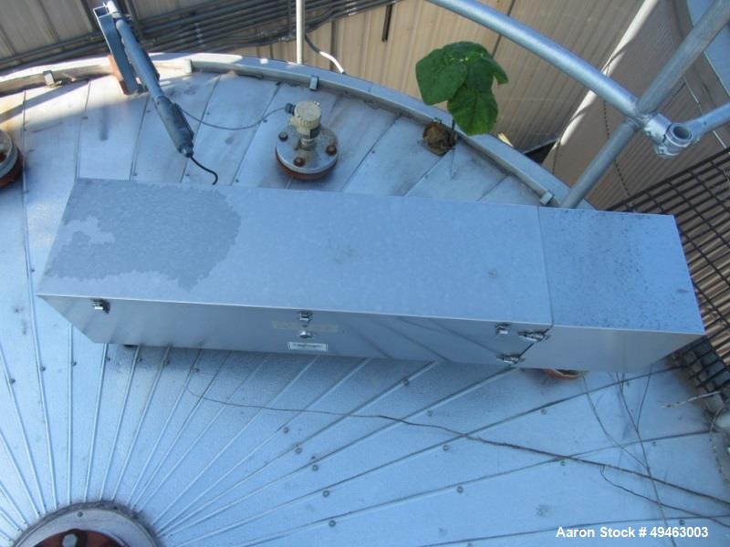 Used Columbian TecTank / Silo, 3,940. 12’ diameter x 55’ high. Carbon Steel. Skirt mounted. Available at extra cost: Pneumatic Conveying system, Pumps, Ladder). Last used for Granulated Sugar.