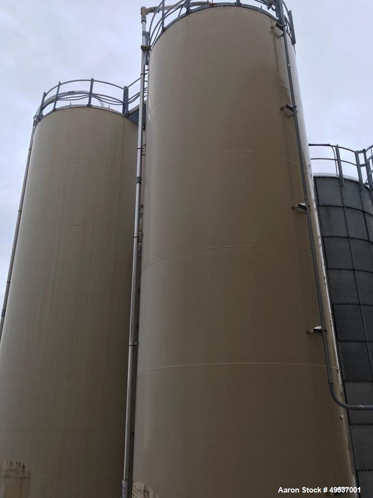 Used Columbian Tectank Bulk Material Silo. 3030 cubic foot. 12’ diameter x 37’ 10” . Designed for plastic pellets, tall. Yr. 2006.