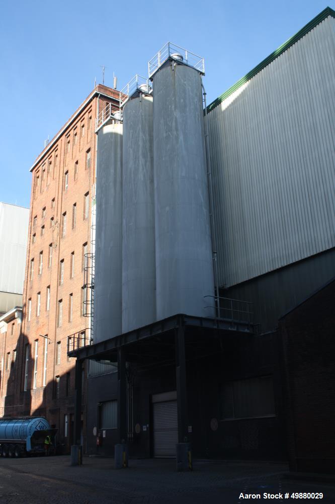 Used-Zeppelin silo, 90 m2 (90000 liters/23800 gallon) capacity. Aluminum on product contact parts. 3000 mm (9'8") dia. x 150...