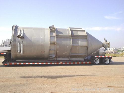USED: 3200 cubic foot aluminum (5052) storage bin. 12' diameter x 25'4" straight side. 60 degree discharge cone. Flanges on ...