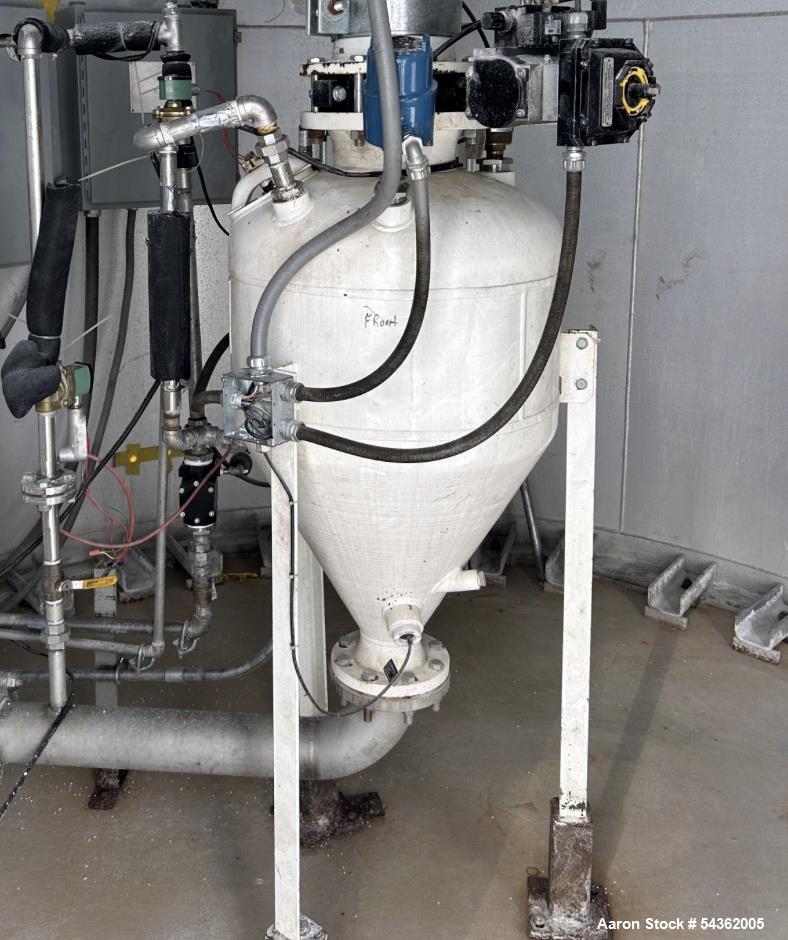 Used Columbian TecTank 5,000 Cu. Ft. Steel Silo – 12’ x 60’ Plastic Resin Storage with Rotary Valve (2001)